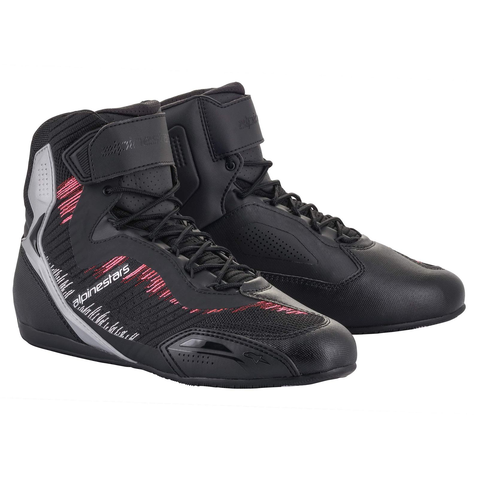 新品 alpinestars(アルパインスターズ)バイクシューズ ブラック/シルバー/ディーバ/ピンク US6/23.5cm STELLA FASTER-3 RIDEKNIT シューズ 2510520