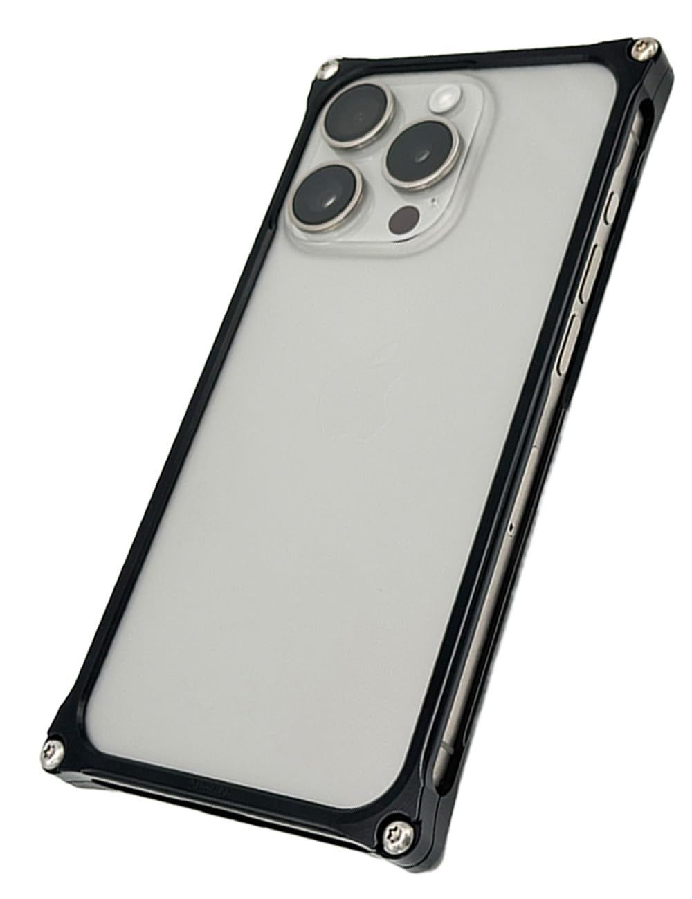 新品 ギルドデザイン(GILD design) ソリッドバンパー iPhone15Pro用 ケース ジュラルミン削り出し 耐衝撃 軽量 アルミサイドバンパー フレーム 携帯ケース日本製 ワイヤレス充電対応 アイフォン15Pro スマホケース15Pro(ブラック