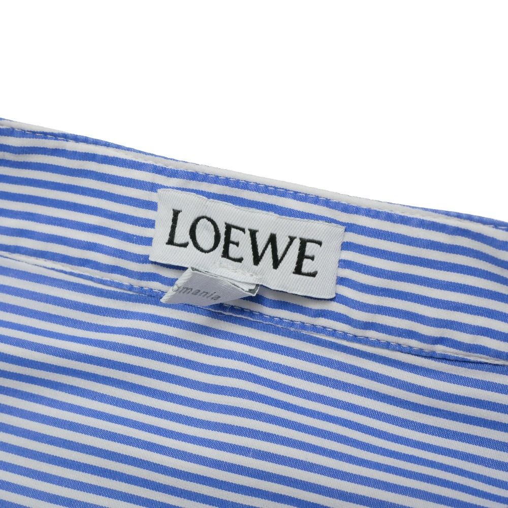 □美品□LOEWE ロエベ 長袖シャツ サイズ34 ストライプ ブザム バンド