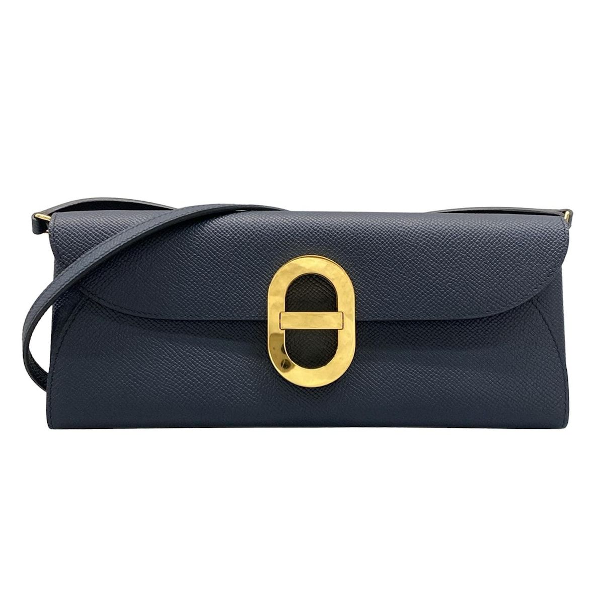 HERMES(エルメス) 財布美品 シェーヌダンクル トゥーゴー ブルーインディゴ ショルダーウォレット/ゴールド金具
