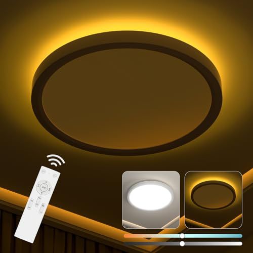[禄越] シーリングライト led 照明器具 8畳 間接光 照明 36W 4300lm 調光調色 リモコン付 常夜灯モード タイマー 薄型 ledシーリングライト 省エネ 節電 簡単取付 天井照明 電気 キッチン リビング 子供部屋 寝室 和 3acc92e6