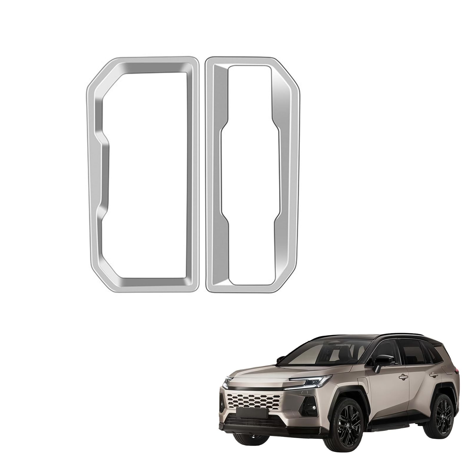 Kryzoniy 新型RAV4 60系 専用 カスタムパーツ アクセサリー シフトパネルインナーフレーム シフトベゼル rav4用内装パーツ (ハイエンド仕様 シルバー)