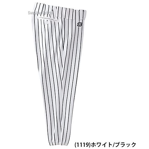新品 ゼット(ZETT)野球 ユニフォーム パンツ (ストライプ・レギュラー) BU612 ホワイト/ブラック O7