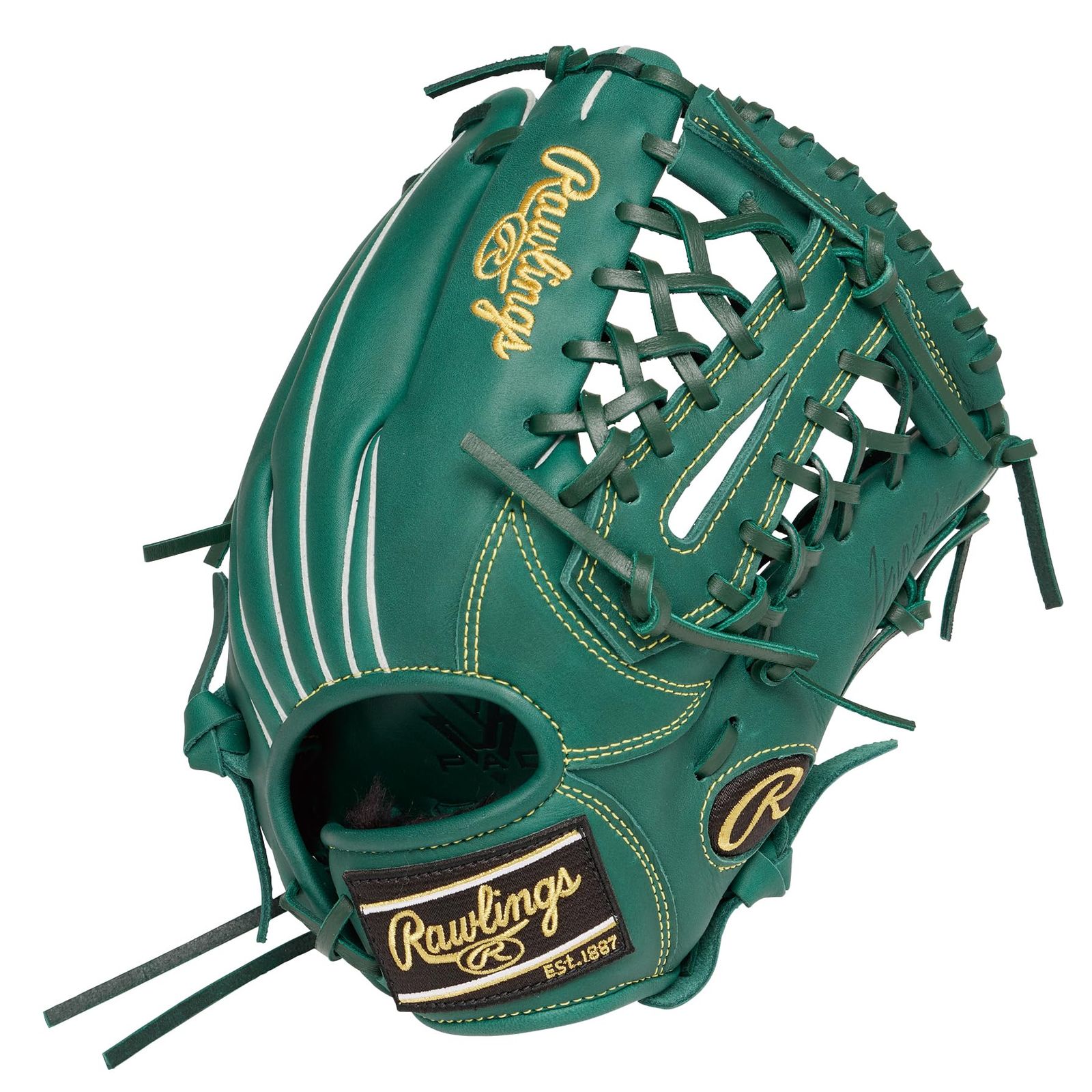 新品 Rawlings(ローリングス)野球用 グラブ グローブ 軟式 JR. 子供 ジュニア HYPER TECH R9 SERIES GJ5R9N8L ダークグリーン [オールラウンド用] サイズ L ※左投げ用(右手着用)