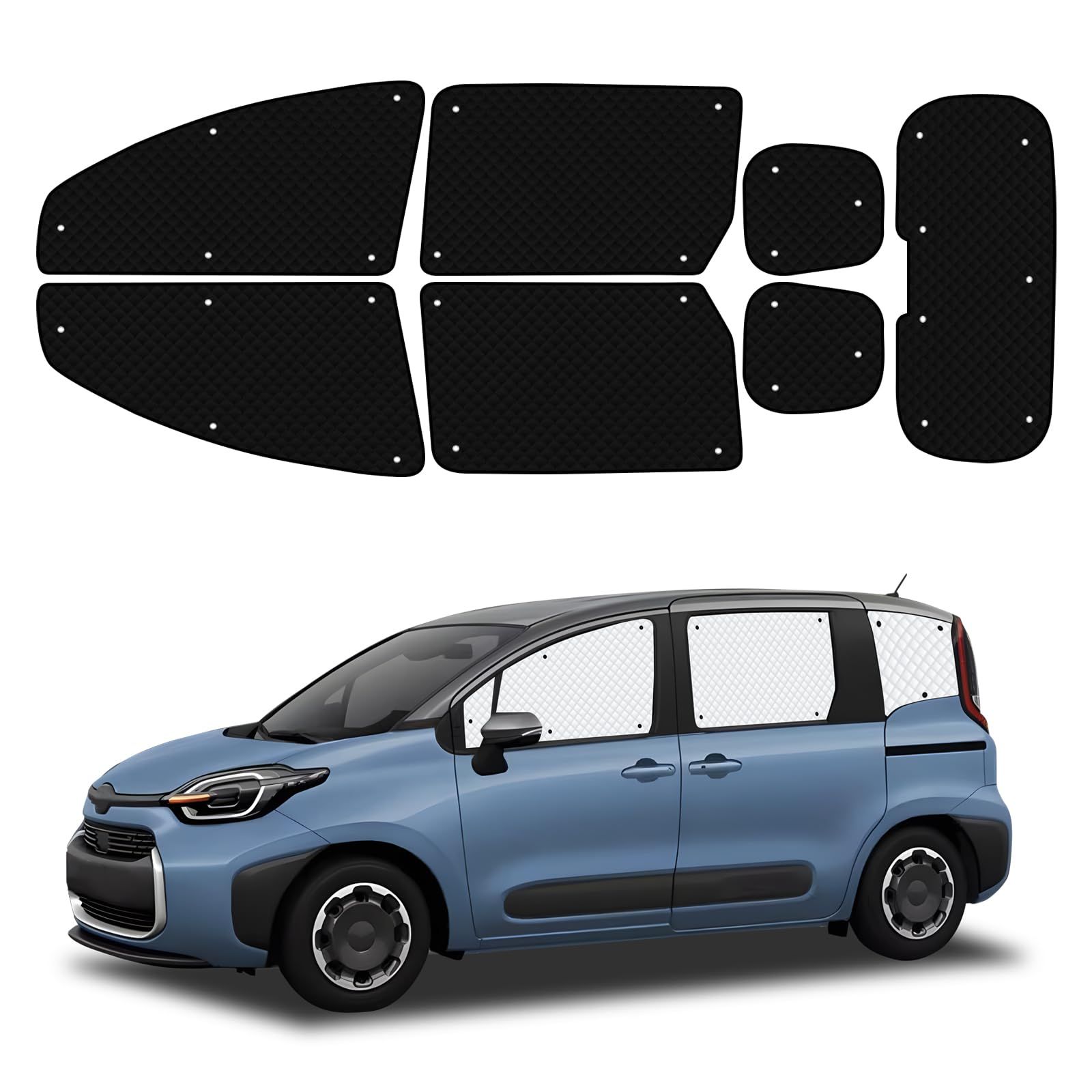 新品 BLUESEATEC トヨタ シエンタ 10系 遮光 カーテン 断熱 露天駐車 着脱簡単 ３代目 １０系 SIENTA適応 2022年-現行 吸盤設計 車種専用設計 車中泊 日除け 収納袋付き 7枚セット