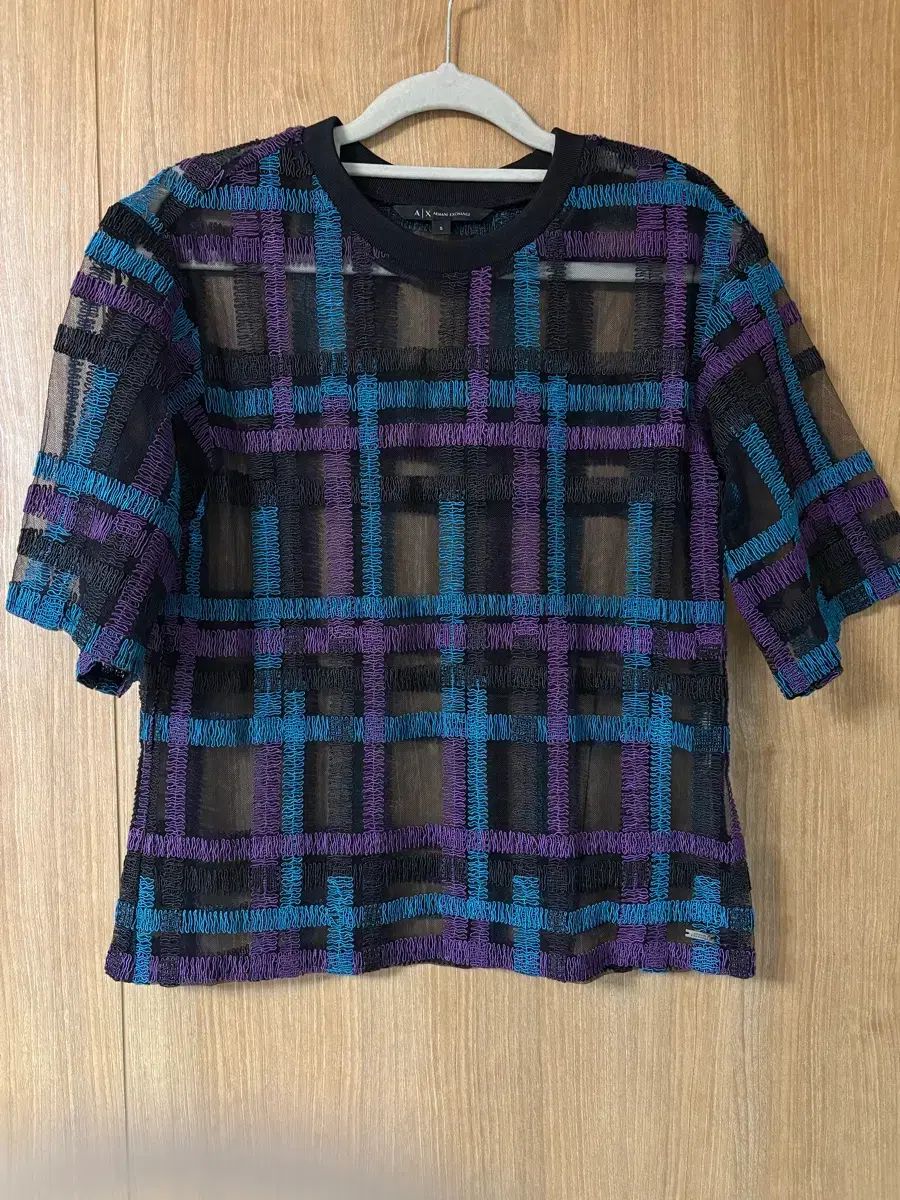 ARMANI EXCHANGE アルマーニ エクスチェンジ CHECK チェック シースルー 半袖Tシャツ