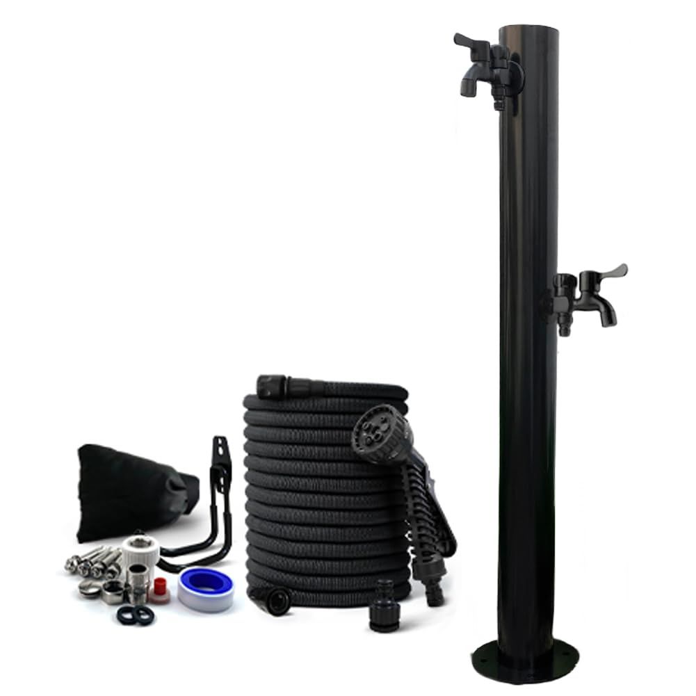 新品 ステンレス鋼円形立水栓（蛇口：上C+下C） - 凍結防止屋外用水栓柱設置