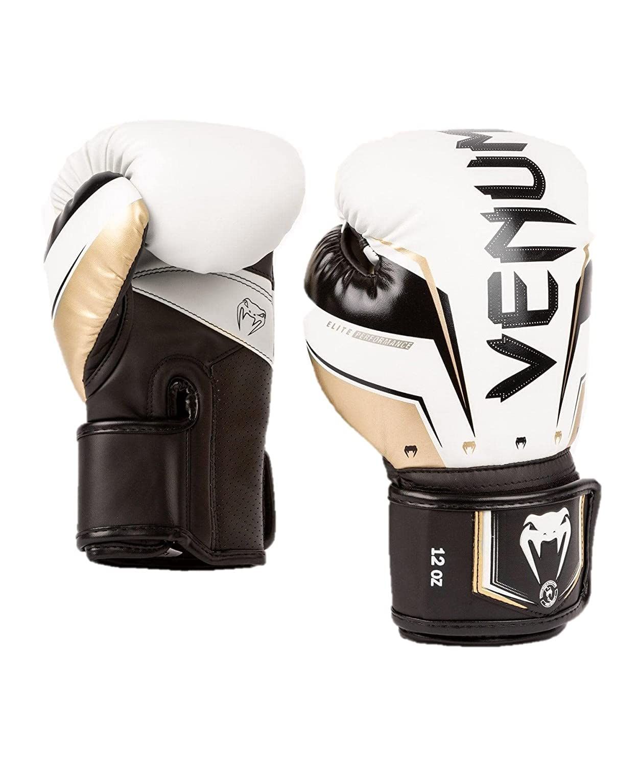 新品 VENUM ボクシング グローブ ELITE EVO BOXING GLOVES //スパーリンググローブ ボクシング キックボクシング フィットネス (8oz ホワイト×ゴールド)
