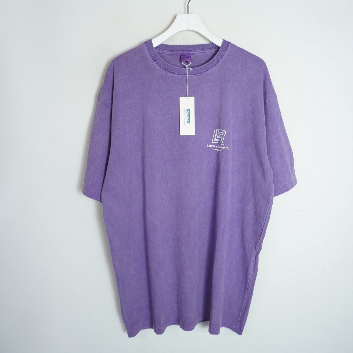 美品 25SS RADIALL ラディアル LOWLANE T-SHIRT 半袖カットソー Tシャツ ピグメント染め 加工 サイズXL RAD-25SS-TEE002 パープル 紫 1122P♪