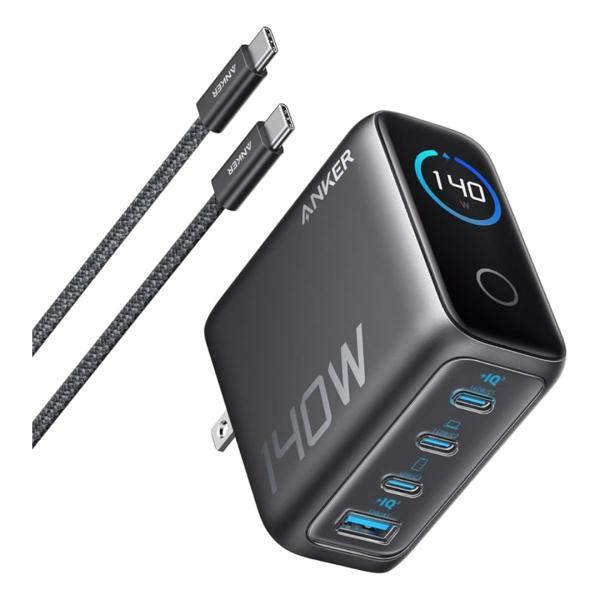 Anker Charger (140W, 4Ports) with USB-C ケーブル ダークグレー