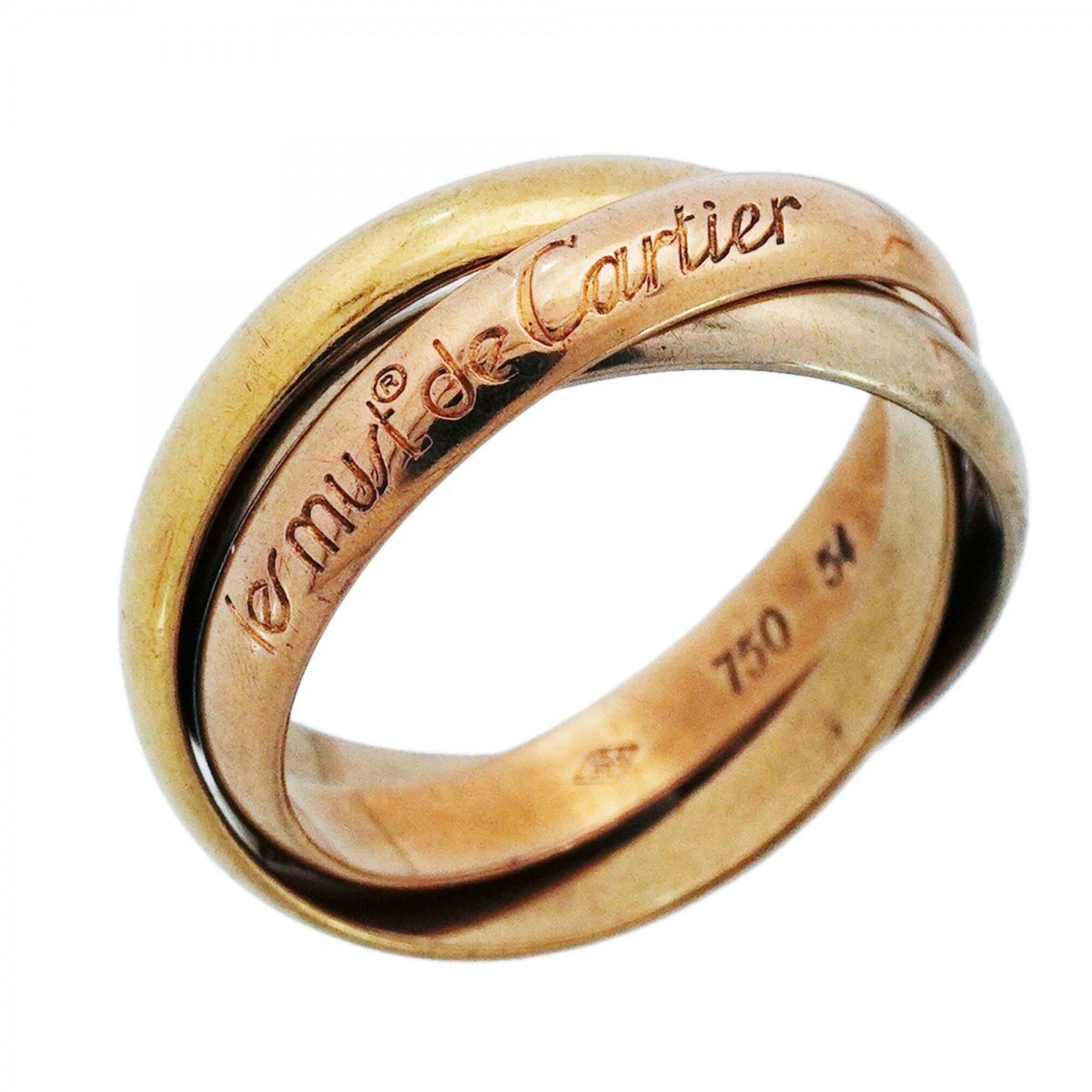 カルティエ(Cartier) カルティエ リング トリニティ クラシックモデル 18KYG イエローゴールド 18KWG ホワイトゴールド 18KPG ピンクゴールド ＃54レディース