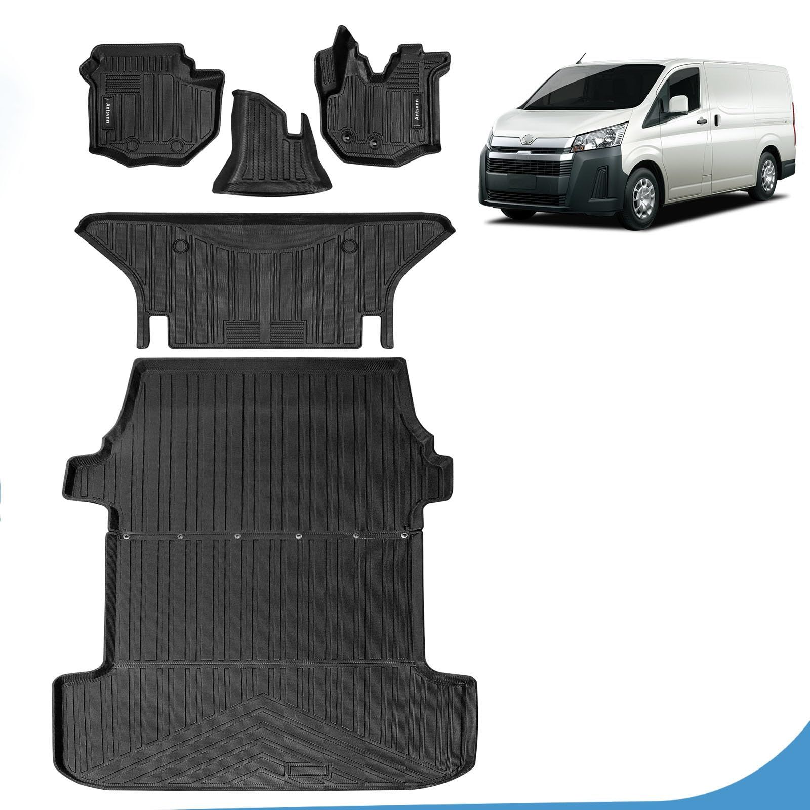 新品 Antsvnn適合対応トヨタ ハイエース 200系 （HIACE 200系1/2/3/4/5/6型） フロアマット+ラゲッジマット標準ボディS-GL 車種TRH20 KDH20 GDH20 3D ハイエース アクセサリー 2004年?現行3Dカーマットは