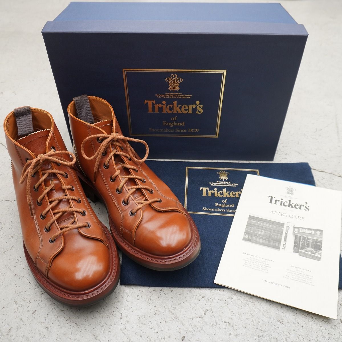 Tricker's トリッカーズ MONKEY BOOTS モンキー ブーツ 7ホール デビー シューズ コマンドソール レザー M6077 ブラウン 茶 サイズ8 3063Q♪