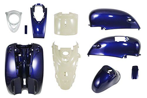 新品 バイクパーツセンター(Bike Parts Center) ビーノ 純正タイプ外装セット 11点セット ブラック ブルー 台湾製 塗装済み ヤマハ 2st ビーノ vino 5AU 317001