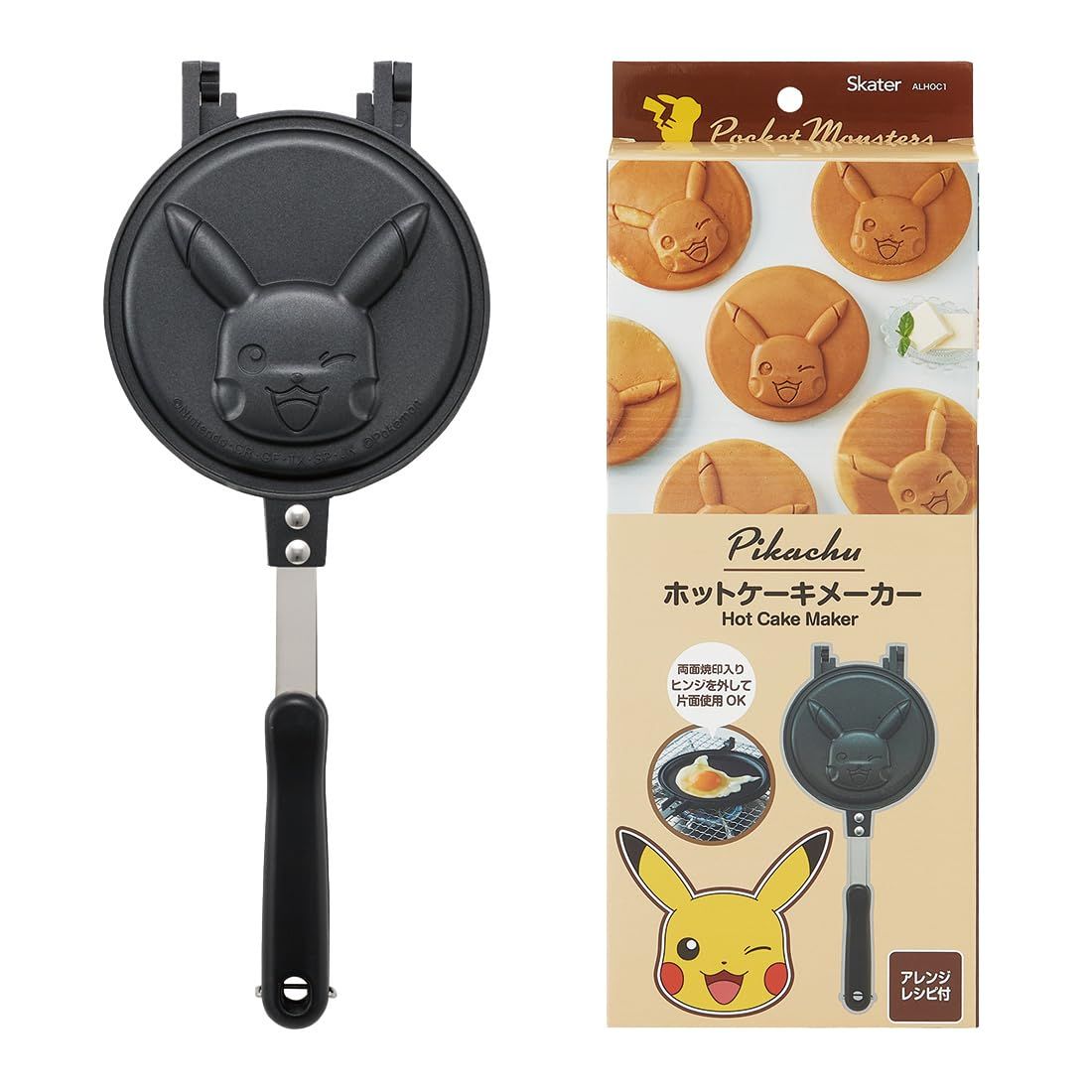 新品 スケーター(Skater) ホットケーキメーカー 親子で楽しく 直火 アルミ製 ポケットモンスター ピカチュウ お手入れ簡単 ALHOC1-A