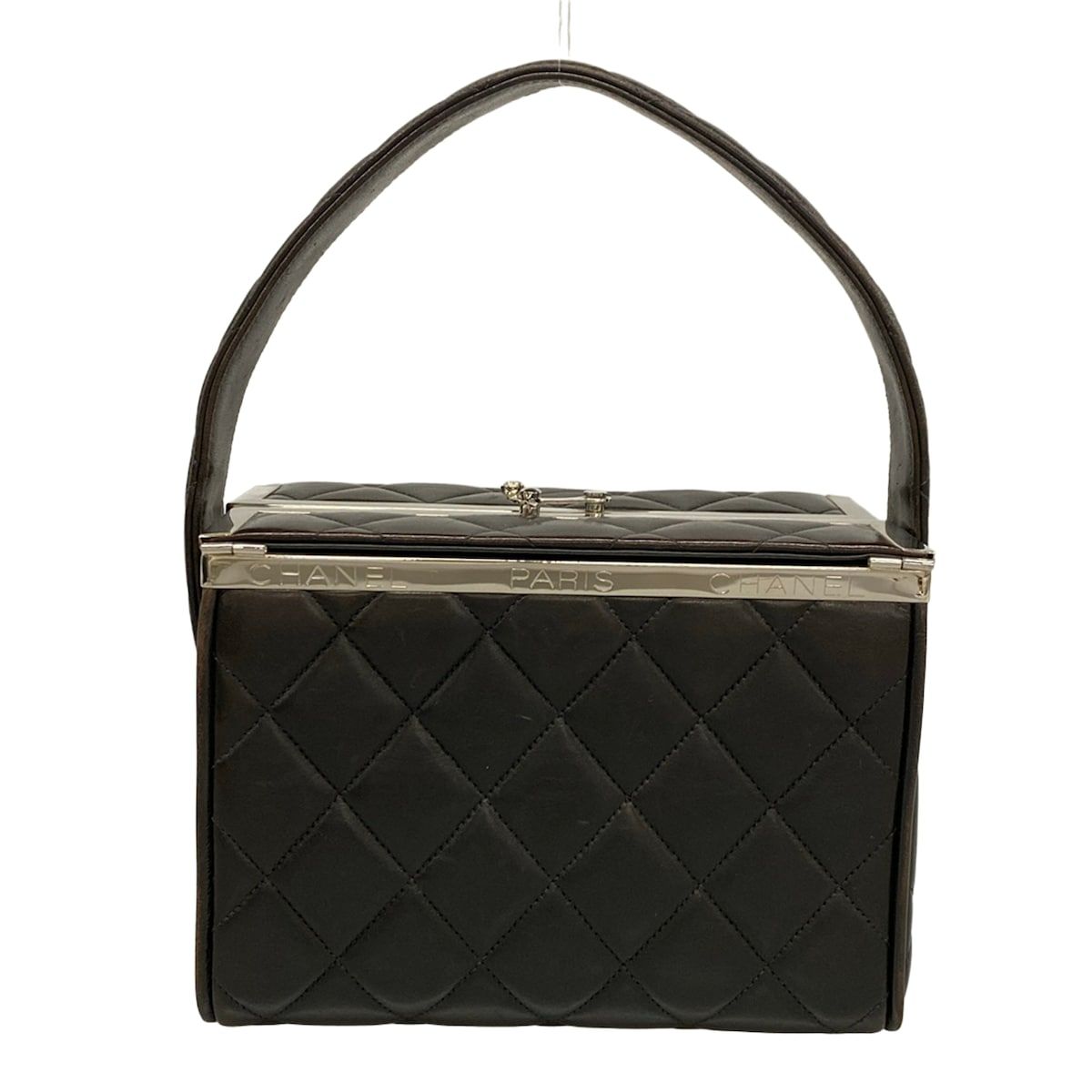 CHANEL(シャネル) バニティバッグ マトラッセ A06430 黒 シルバー金具 ラムスキン