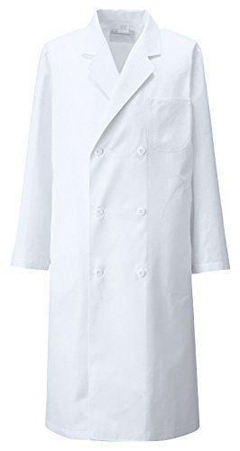 新品 カゼン KAZEN メンズ診察衣W型長袖 115-70(ホワイト) M