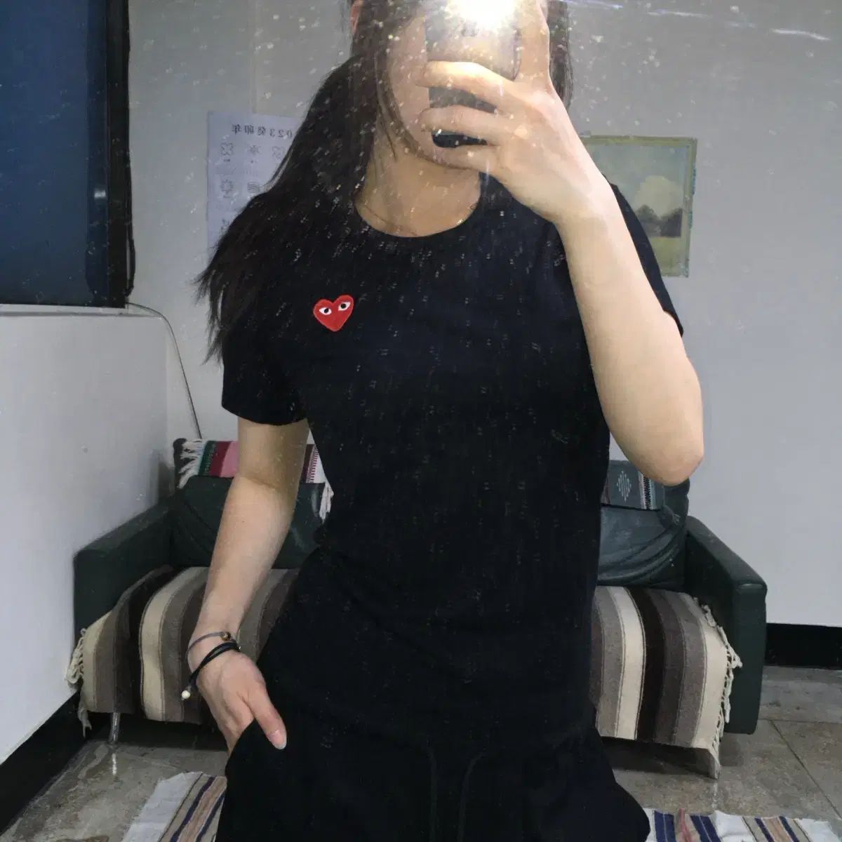 トゥT/A9 comme des garcons play 半袖 Tシャツ ハート パッチ