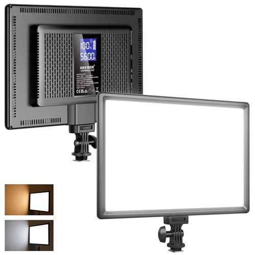 【新品】NEEWER 撮影用ライト ビデオライト 192個LEDビーズ 超薄型LEDパネル 20W CRI97+ バイカラー 調光可能 3200-5600K 内蔵4000mAh電池 軽量 携帯しやすい 汎用型DSLR対応カメラソフトライト 生 58db3db2