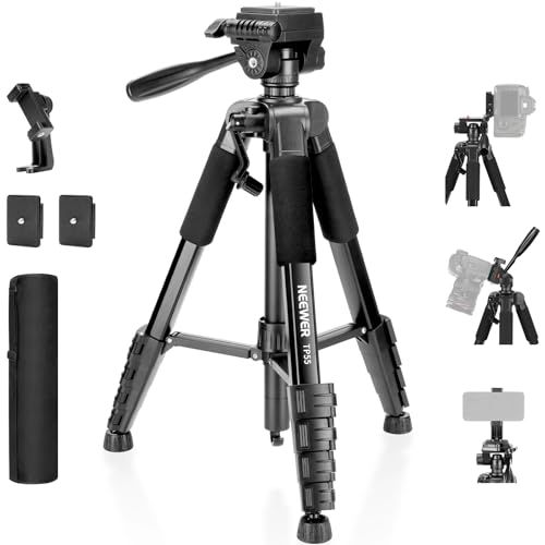 【新品】NEEWER BASICS 180cm カメラ三脚 ビデオ三脚 スマホホルダーマウント/3ウェイパンチルトヘッド付き 撮影用三脚 アルミ製 軽量 ポータブル トラベルスタンド 旅行三脚 コンパチブル iPhone 16 Pro Max f20f66ba