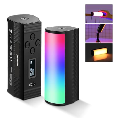 【新品】NEEWER BASICS スティックライト マグネット式 チューブライト LEDビデオライト 小型軽量 ハンドヘルド 撮影ライトバー 0-100%無段階調光 色温度 2500-8500K 360°RGBフルカラー 2500mAhバッ 72e76ee5