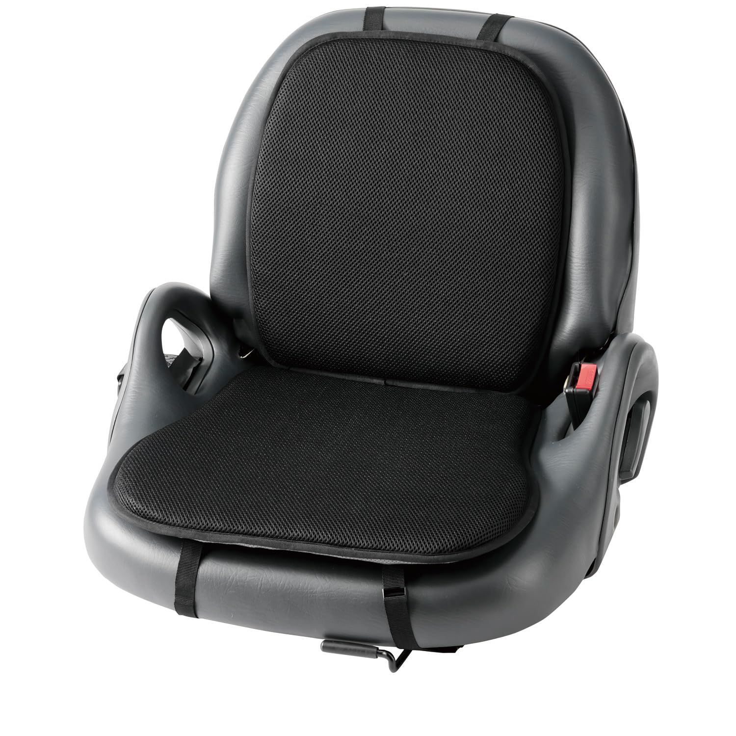 新品 ボンフォーム(BONFORM) 丸洗いOKフォークリフト用クッション 背もたれ付 メッシュ素材 通気性抜群 丸洗い可能 体圧分散効果 ブラック 5946-07BK