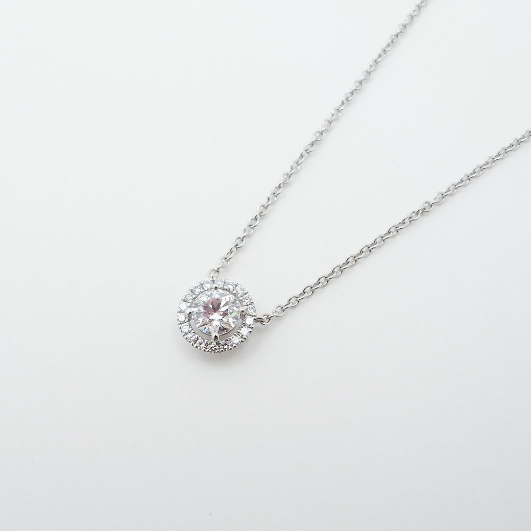 ハーツ オン ファイア ダイヤモンド ペンダント ネックレス 0.35ct 0.084ct 750WG SAランク