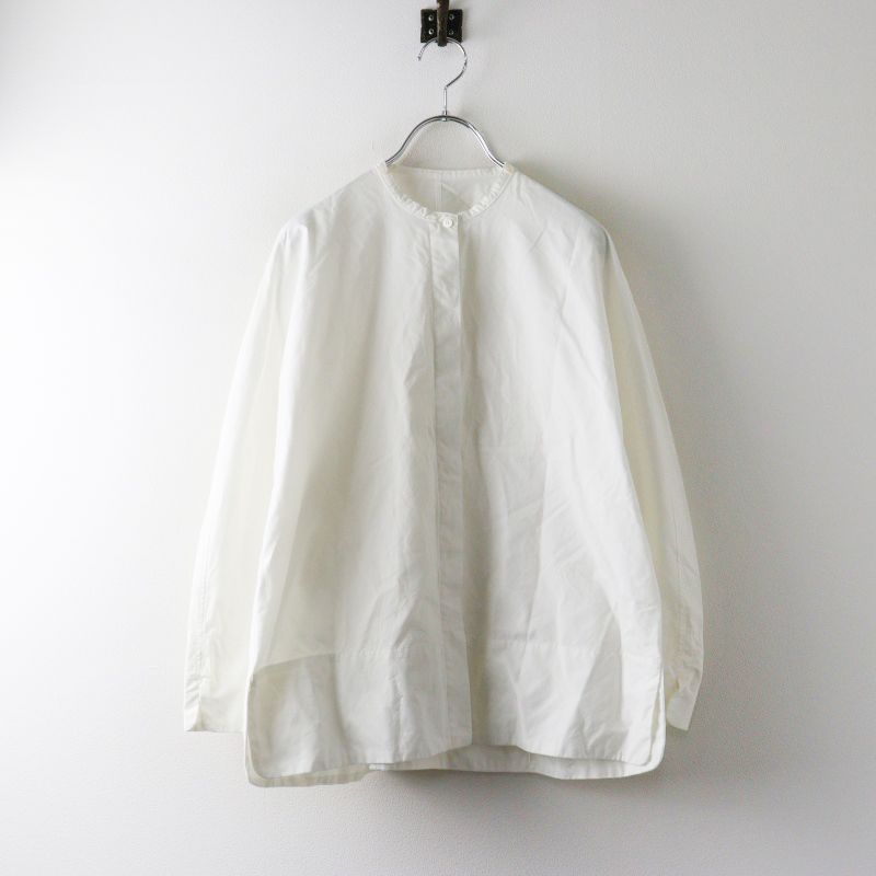 テンハンドクラフテッドモダン TENNE HANDCRAFTED MODERN ノーカラー ブラウス F｜オフホワイト【2400014959086】