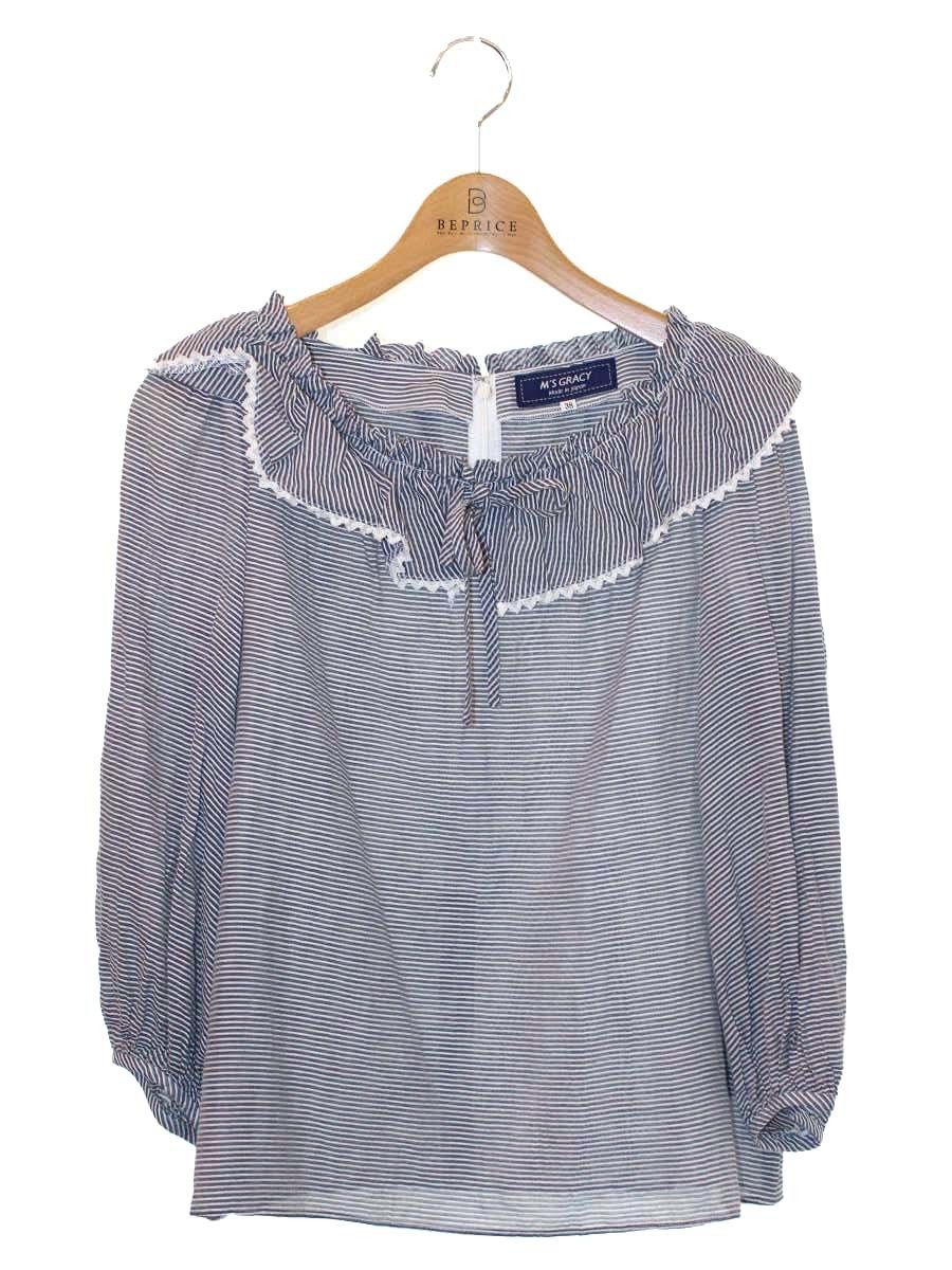 エムズグレイシー Frill Collar Blouse 910308 シャツ ブラウス 38 ブルー IT1M0X4DK37K 5,095円