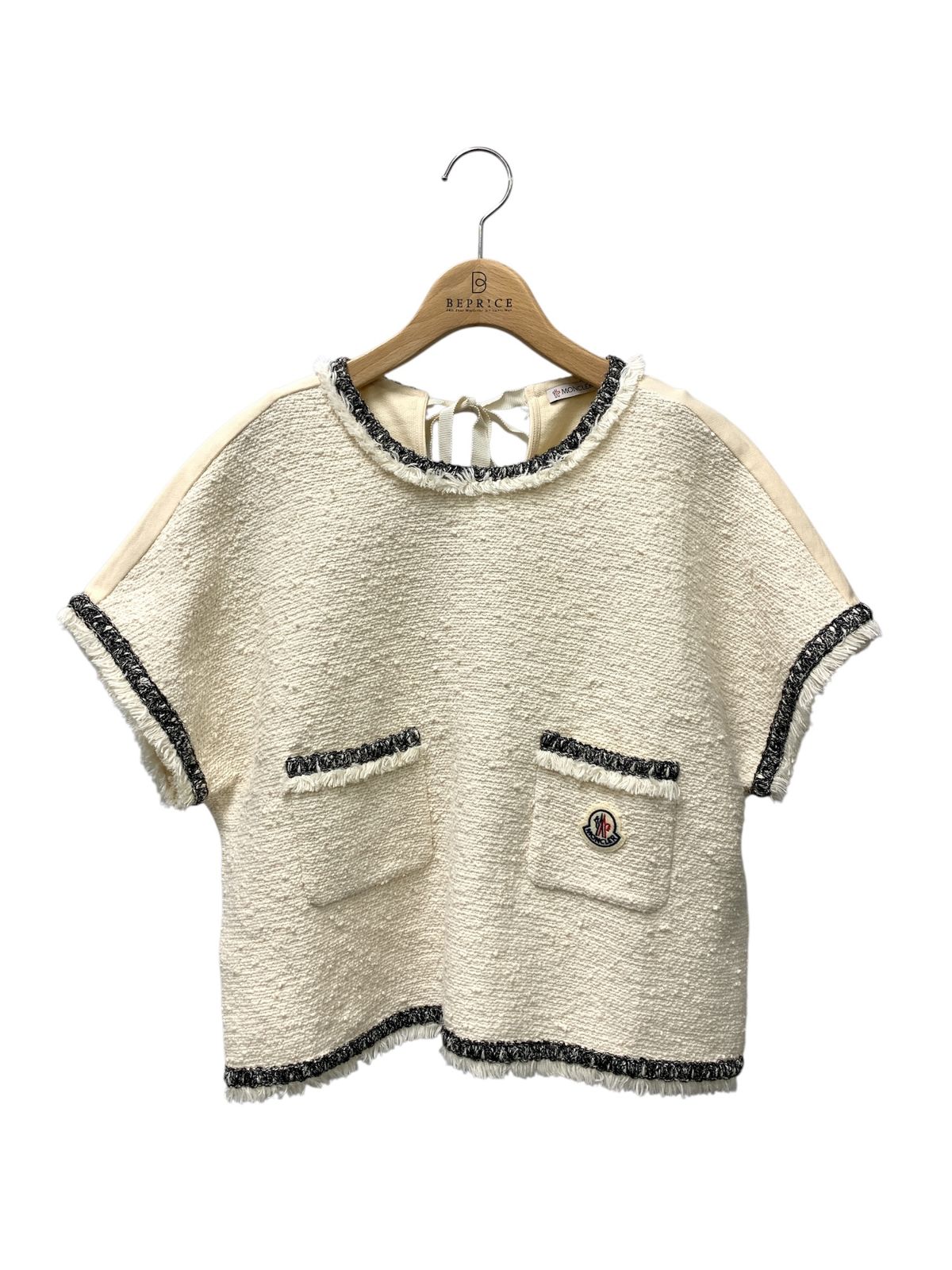 モンクレール MAGLIA MANICA CORTA J10938C00009 Tシャツ XS アイボリー ツイード ITH06S5CGF8G