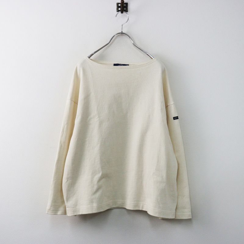 美品 セントジェームス SAINT JAMES OUESSANT LOOSE ウエッソン ドロップショルダー カットソー SM＼アイボリー ワイド【2400014970319】