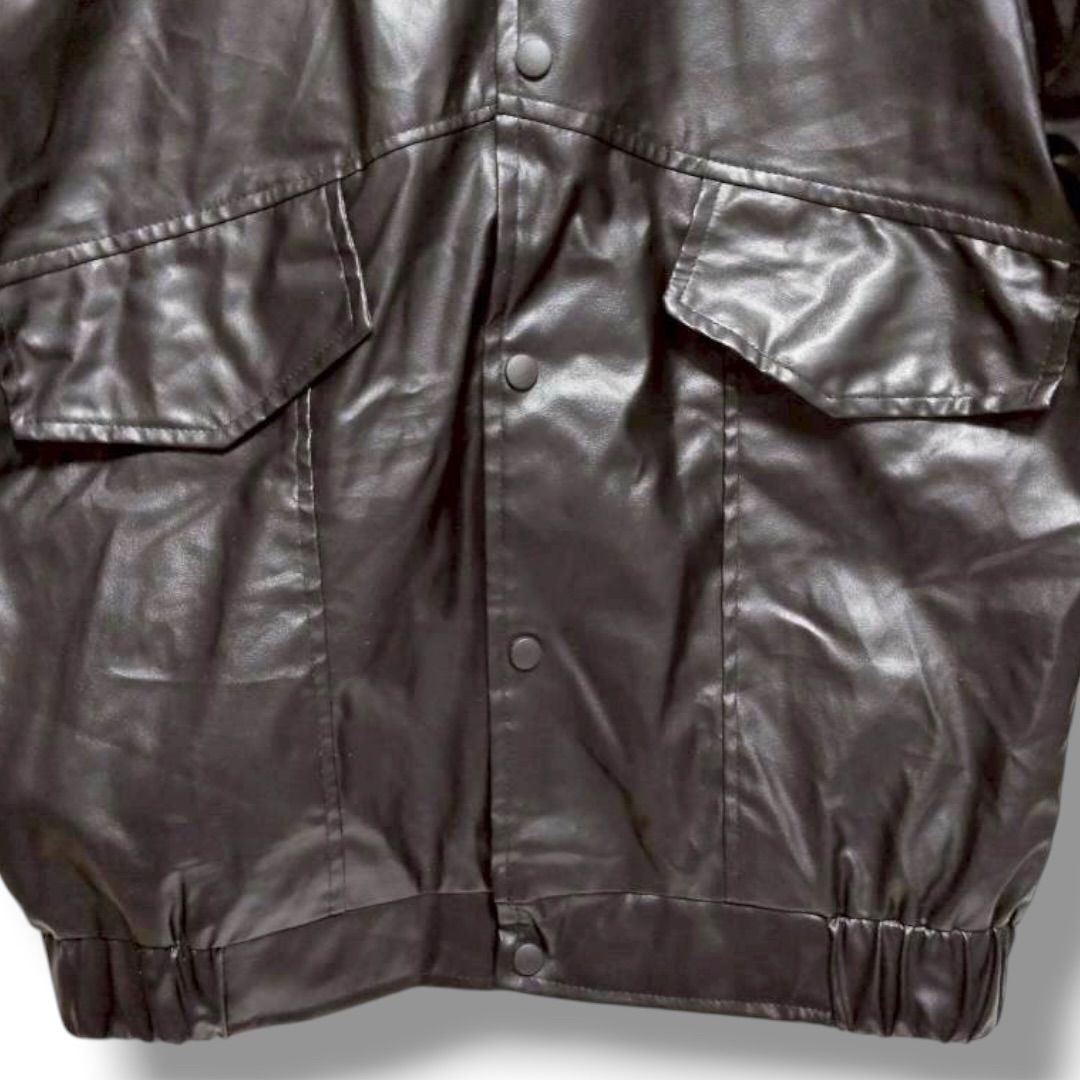 a2572 BAIMEIFUSHI レザージャケット 黒 L XL ブルゾン アウター