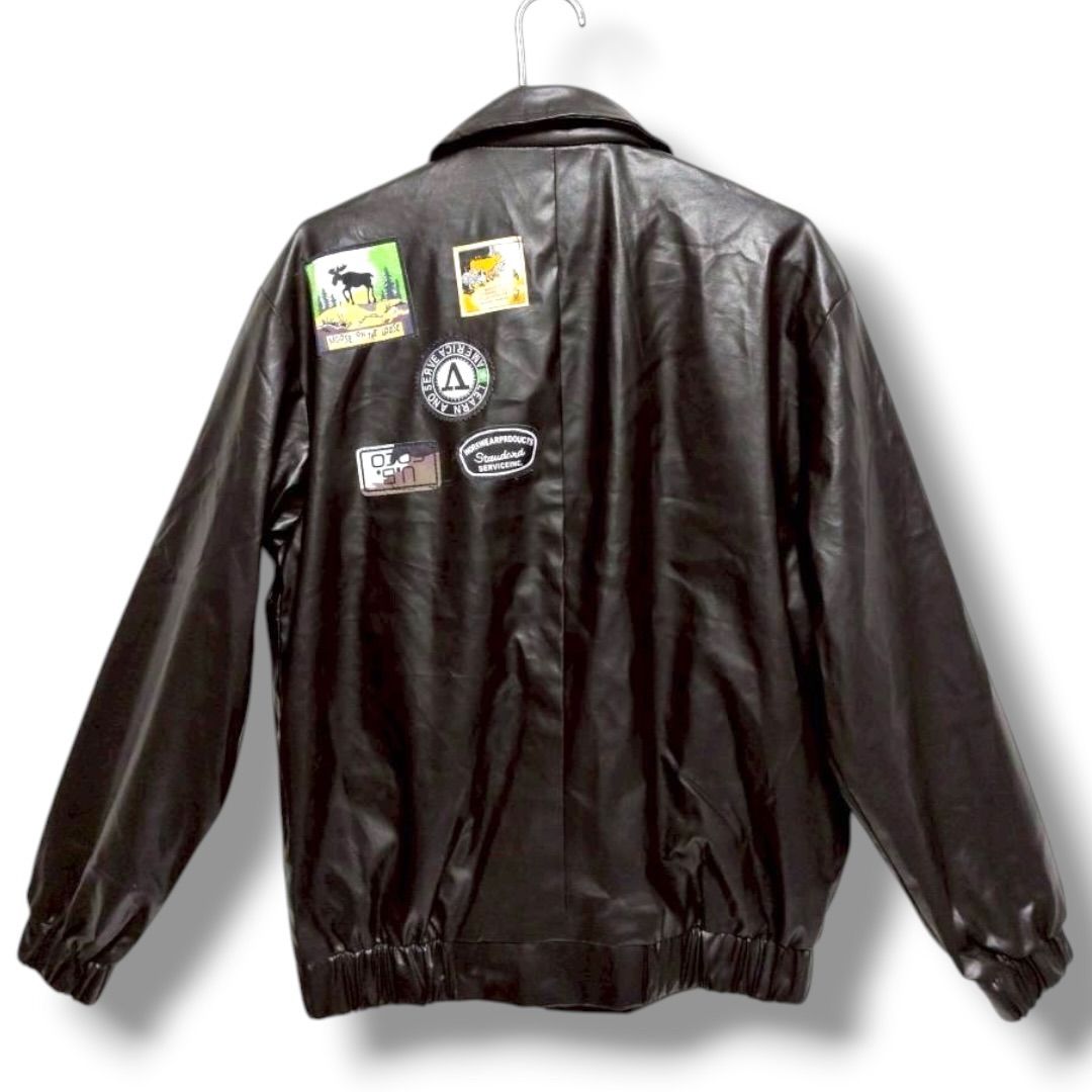 a2572 BAIMEIFUSHI レザージャケット 黒 L XL ブルゾン アウター