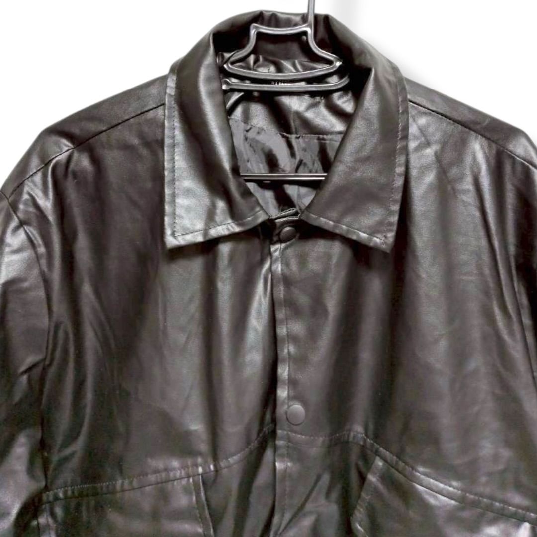 a2572 BAIMEIFUSHI レザージャケット 黒 L XL ブルゾン アウター