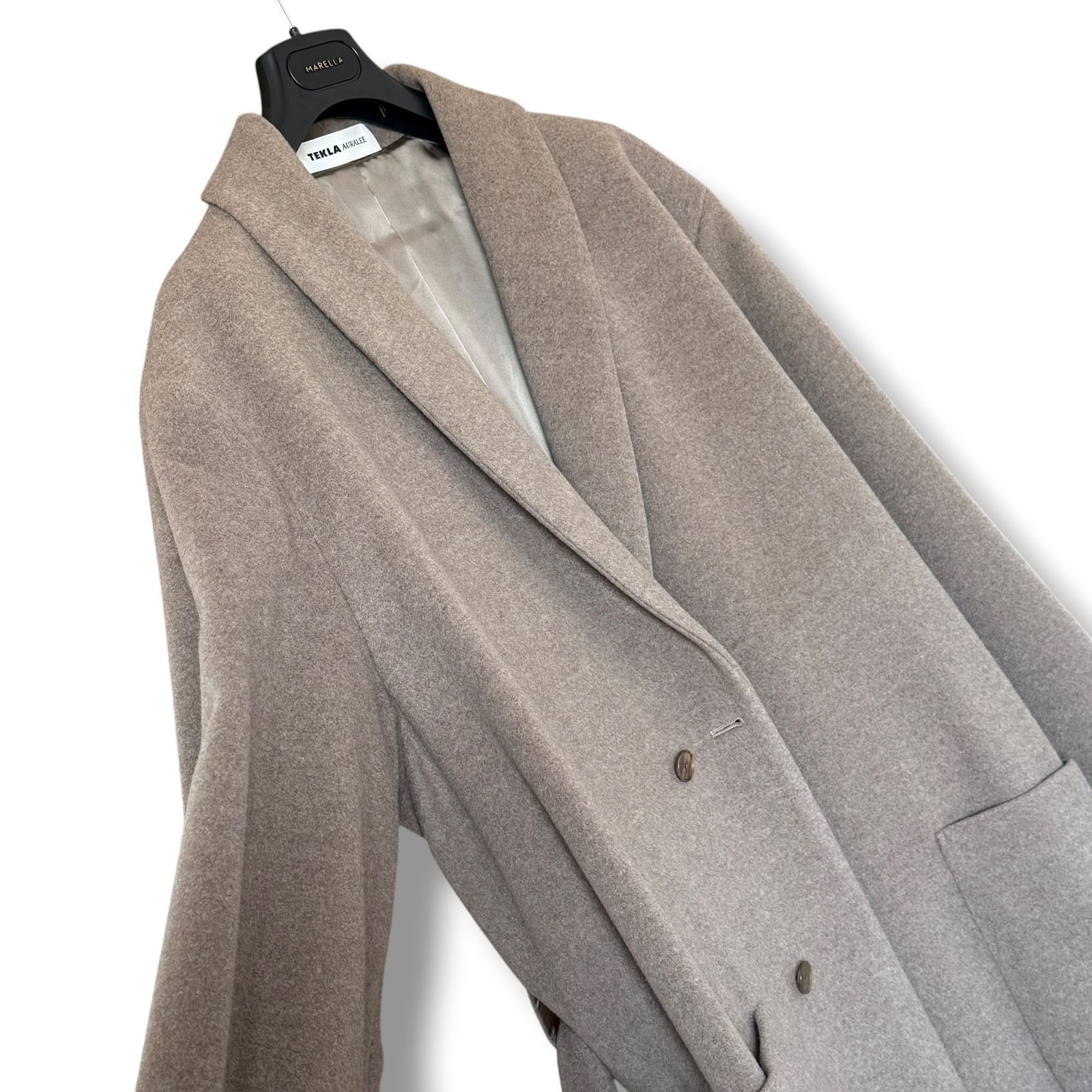 極美品 24AW AURALEE ウールロングコート グレージュ系 5 - メルカリ