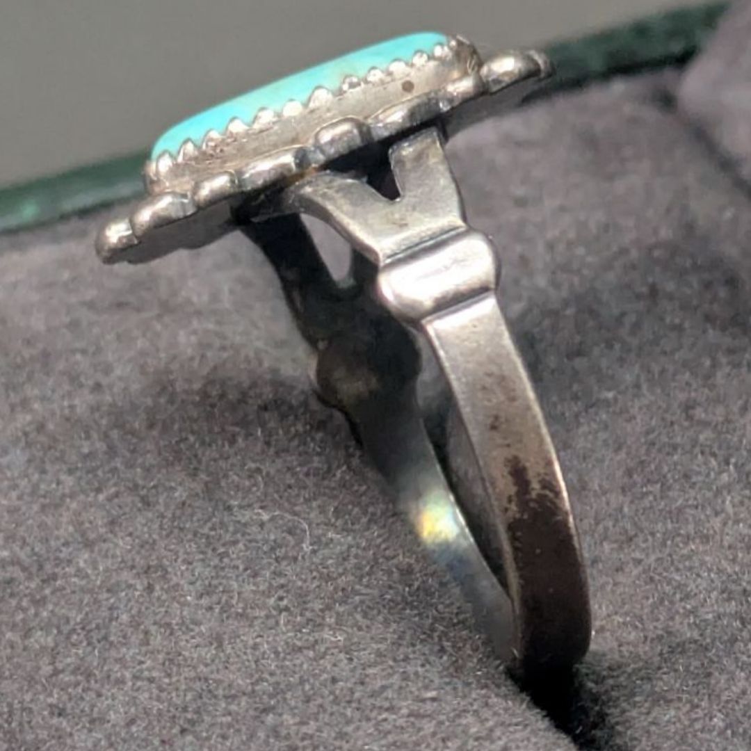 ナバホ族 Bell Trading Post 11.5号 シルバー ターコイズ 重ね付け 2.4