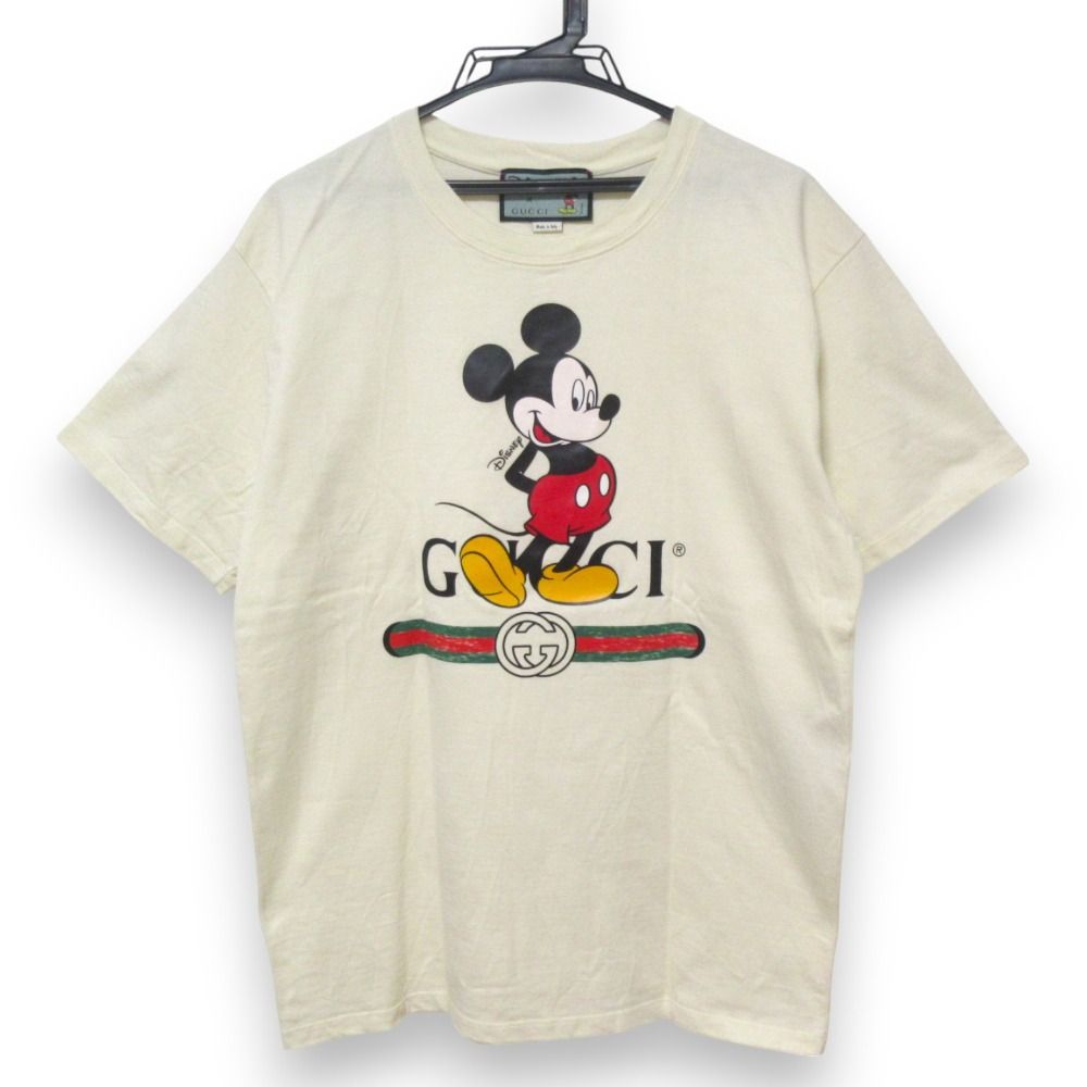 良品 GUCCI グッチ ディズニーコラボ ミッキー ロゴプリント 半袖 