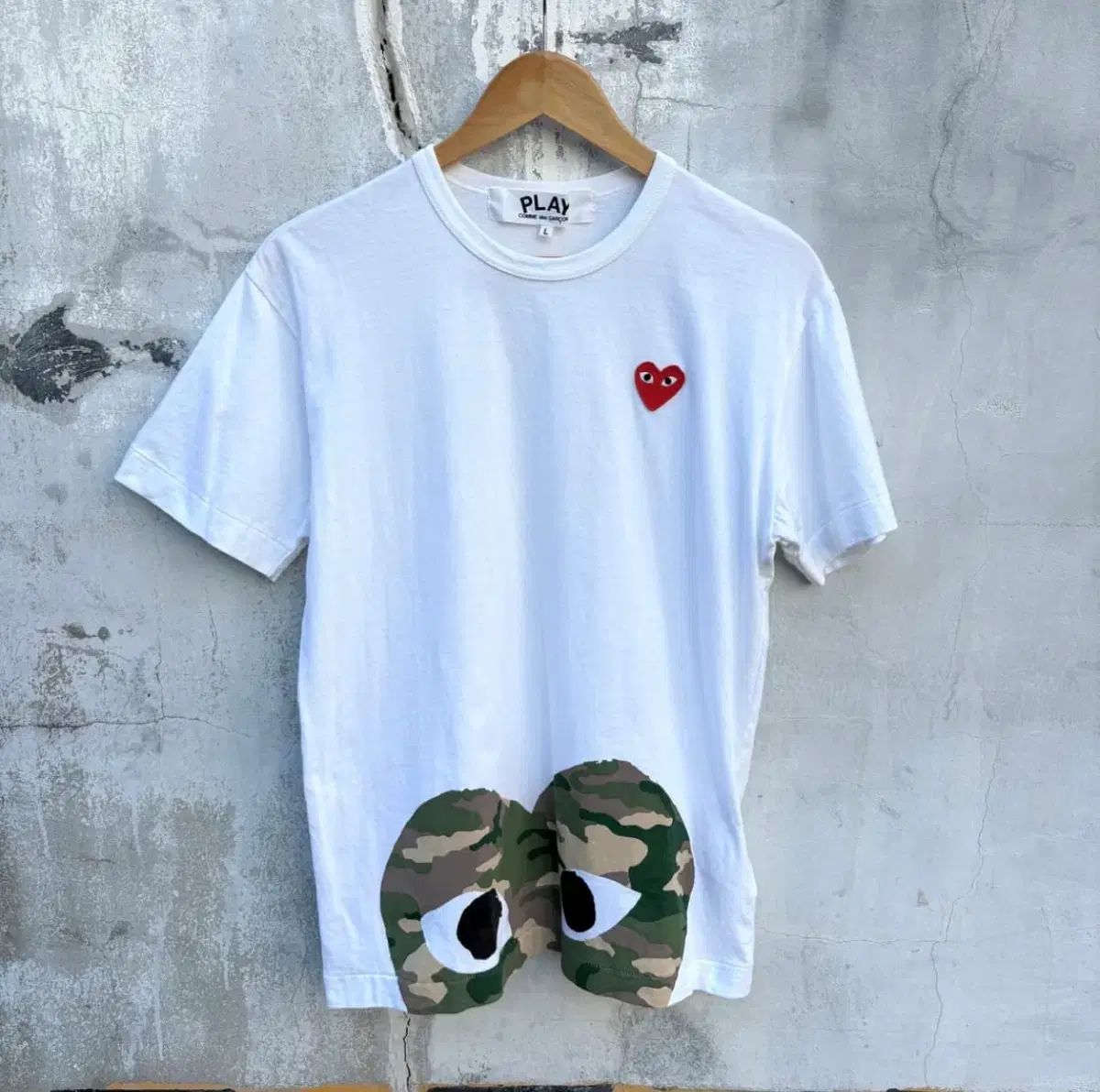 COMME des GARCONS コム・デ・ギャルソン カモフラージュ 半袖 白 L