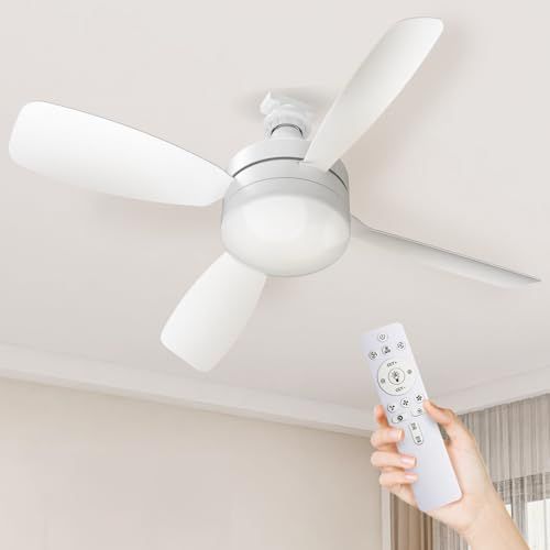 シーリングファンライト 6~8畳 正逆回転 小型 28W 3,000lm【壁スイッチ/リモコンメモリ機能】led ファン付き照明 DCモーター 扇風機 E26口金 調光調色 風量調整 タイマー 省エネ 静音 工事不要 簡単取付 照明器具 換気 2e39816d