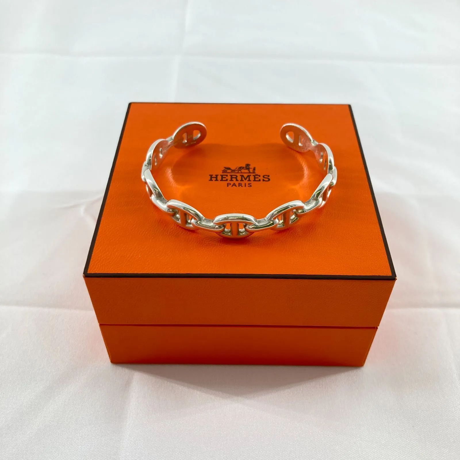 HERMES(エルメス)　シェーヌダンクルアンシェネ　バングル　9コマ　サイズSH　925　シルバー