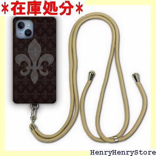 スマホショルダーケース iPhone13互換品 ケース 肩掛け 首かけ 斜め掛け アイフォン13互換品 スマホケース カバー ショルダーストラップ スマホカバー シンプル ユリ 百合の紋章 メンズ 939