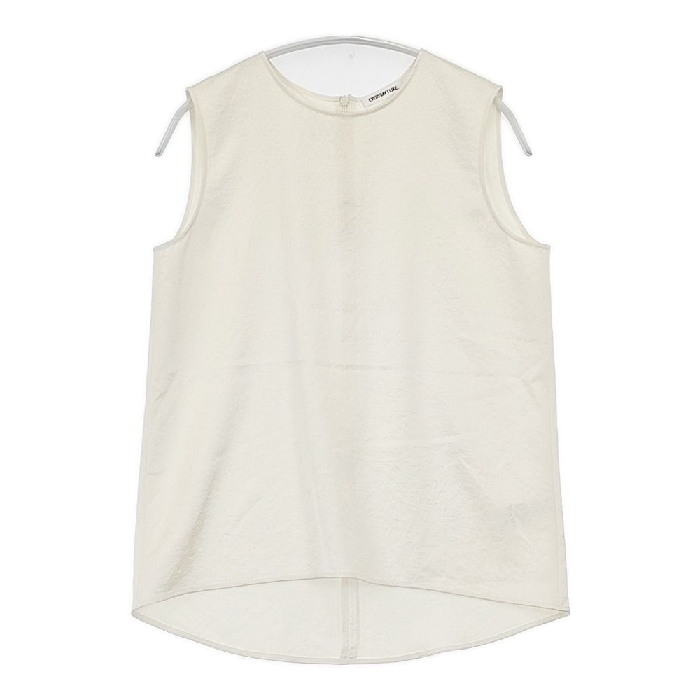 Deuxieme Classe 25SS Minimal Satin ブラウス 定価16500円 25051500802030 ノースリーブ ブラウス シャツ ホワイト レディース ドゥーズィエムクラス【中古】6-0506S◎