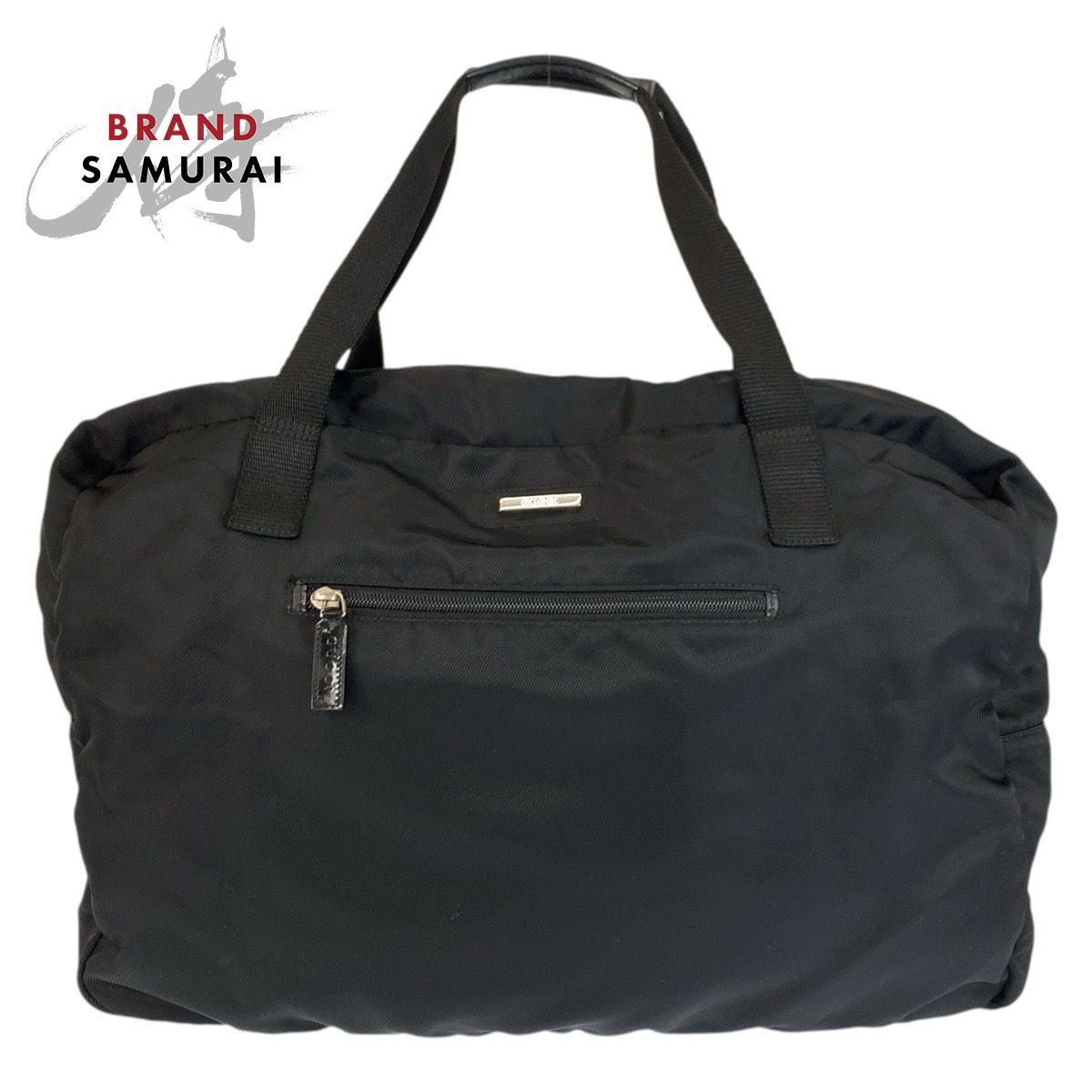 美品 GUCCI グッチ ブラック 黒 シルバー金具 ナイロン 012 0389