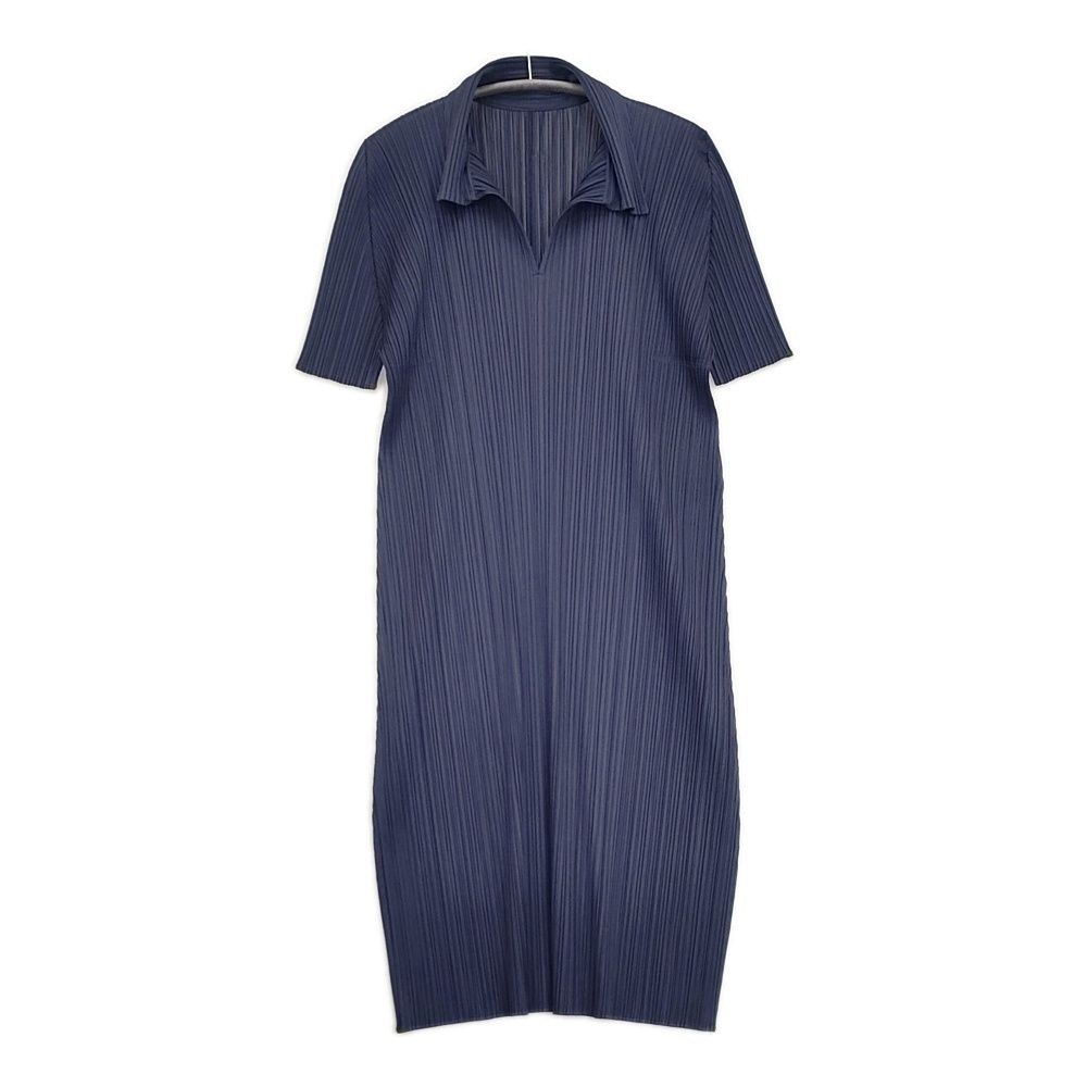 PLEATS PLEASE ISSEY MIYAKE プリーツ 襟付きワンピース サイズ3