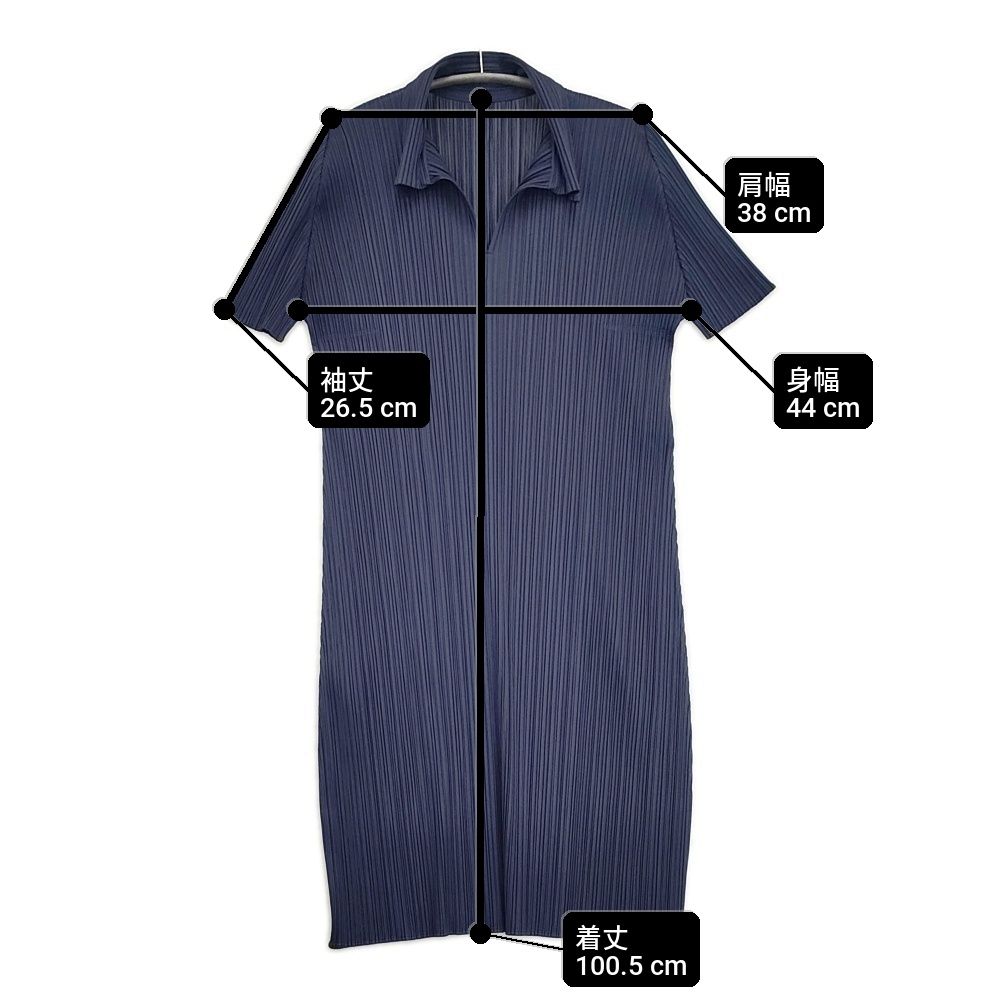 PLEATS PLEASE ISSEY MIYAKE プリーツ 襟付きワンピース サイズ3