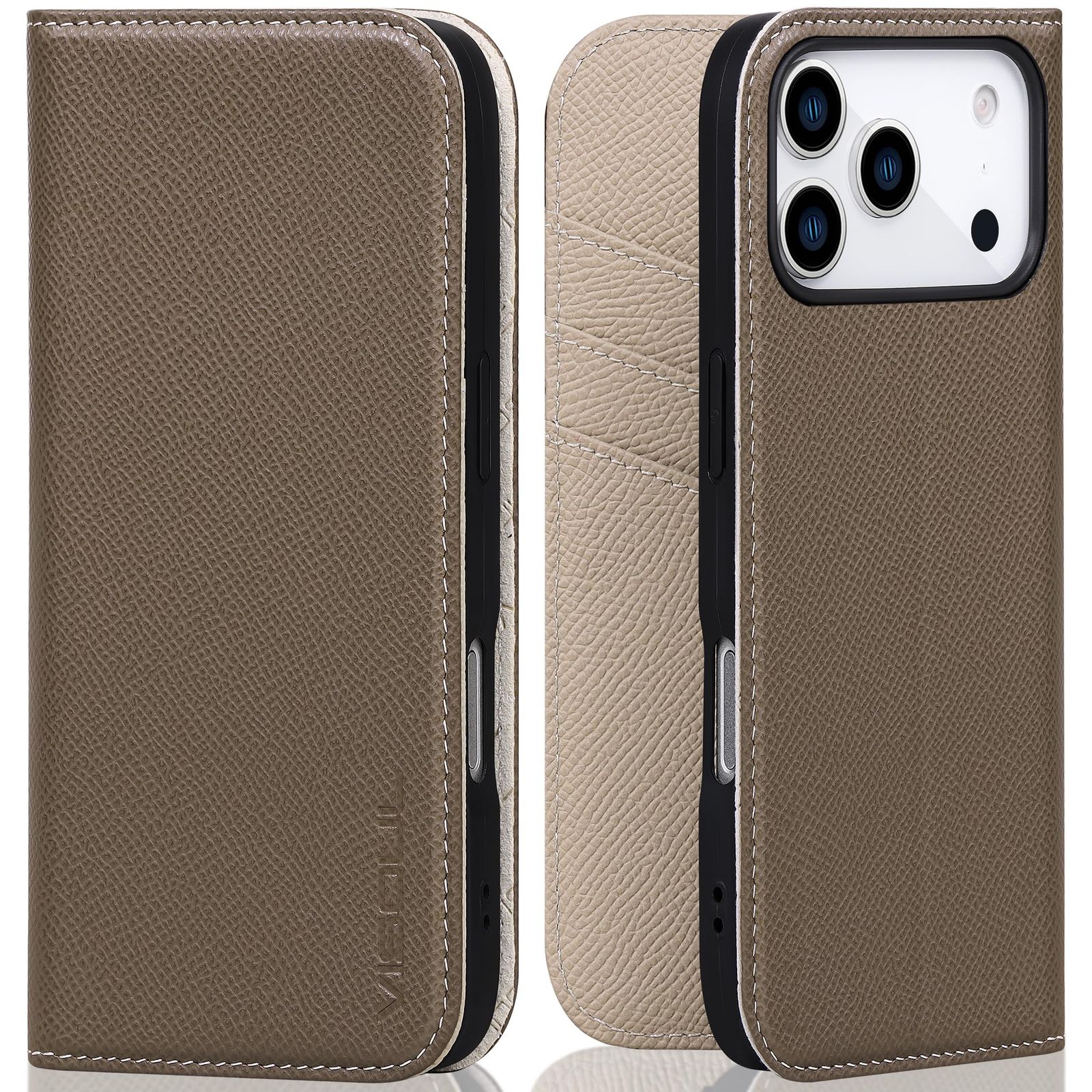新品 VISOUL iPhone 17 Pro 対応 ケース 手帳型 本革 アイフォン17 プロ 手帳型ケース MagSafe対応 スマホケース レザー カード収納 携帯カバー 横置きスタンド機能付き マグネット式 全面保護 柔軟なTPU素材 アイホン17 P