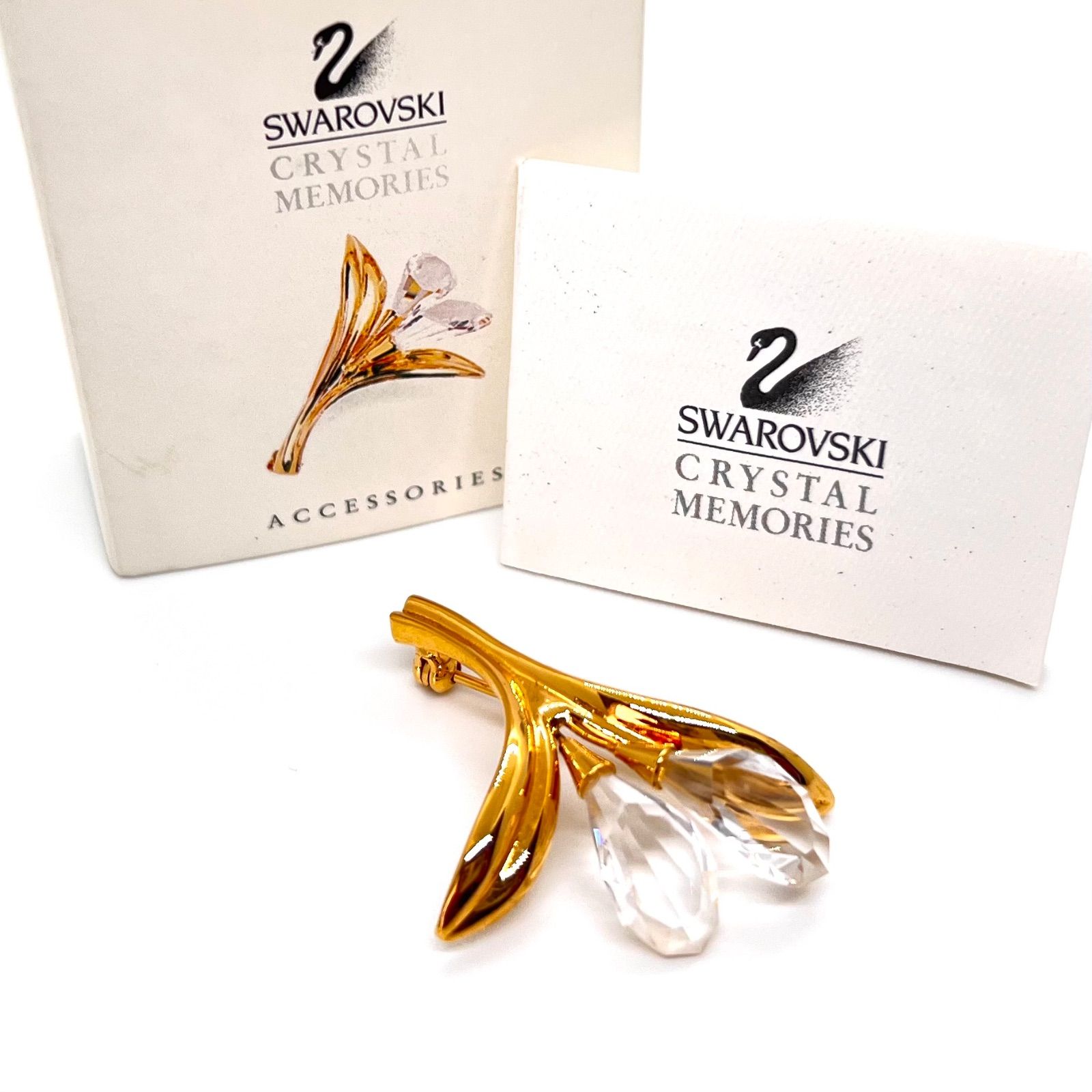 美品☆SWAROVSKI スワロフスキー ブローチ クリスタルメモリーズ