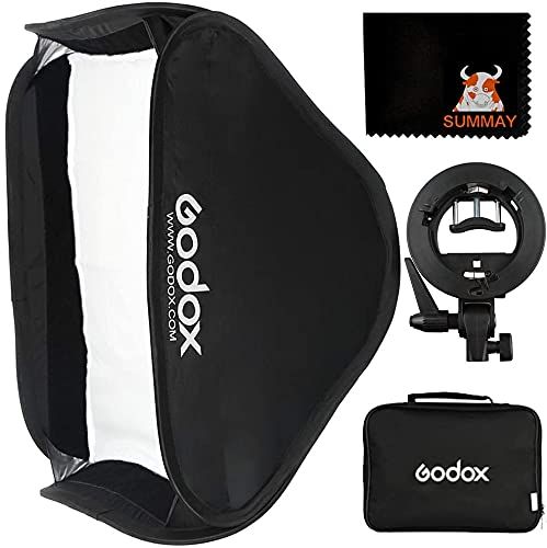 【新品】【Godox正規代理】GODOX 60x60cm ソフトボックス+S型ボーエンズマウントブラケット セット 折りたたみ 迅速収納 ボックス クリップオン モノブロックストロボ撮影用 スタジオ撮影 ポートレート撮影 写真撮影 商品撮影 e37a2045