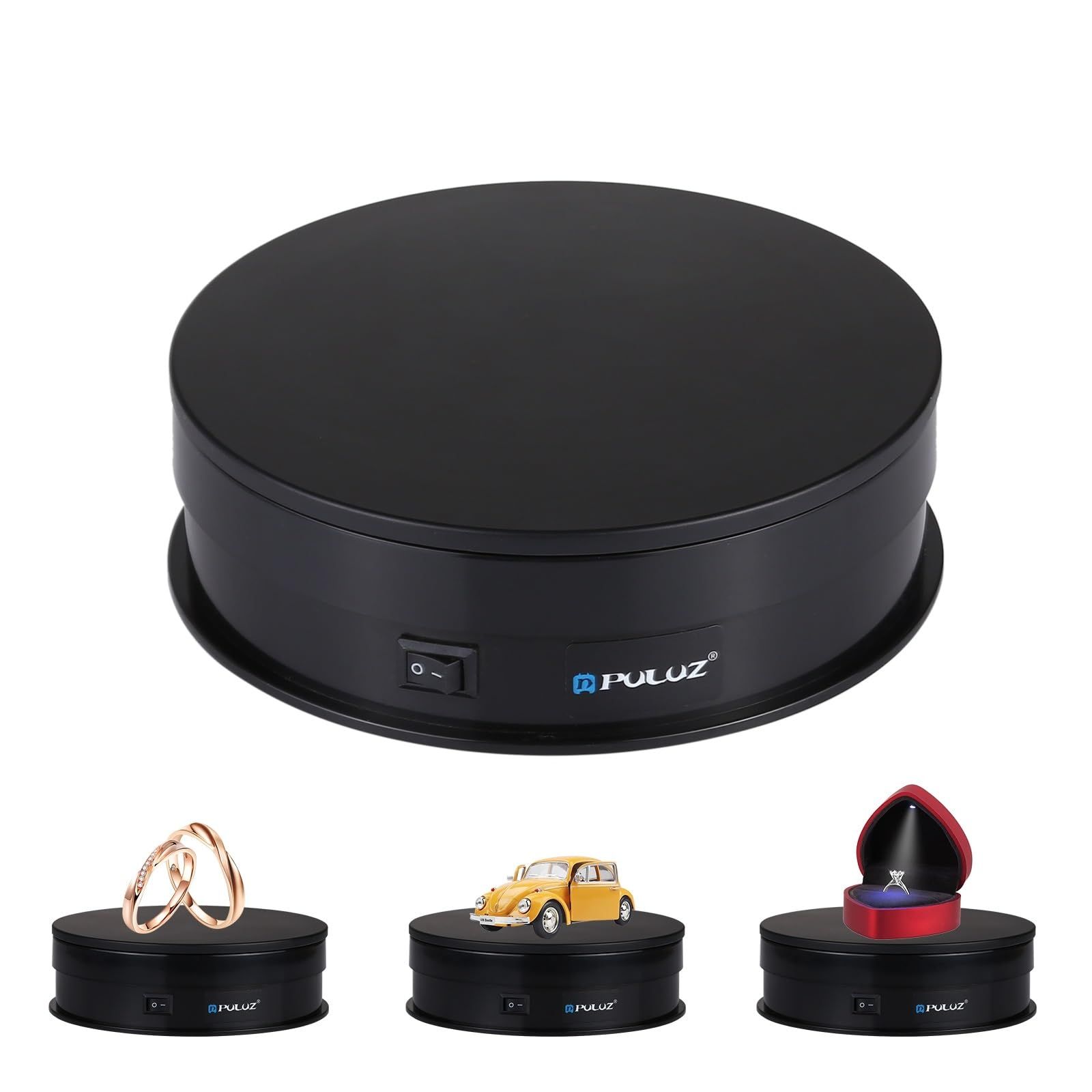 【新品】PULUZ 電動ターンテーブル 360°電動回転台 直径15cm ターンテーブル 回転式ディスプレイスタンド 耐荷重5KG 電動展示台 速度と方向を調整可能 安定性・低騒音・省電力 アニメーション撮影用/静物写真/商品展示/ジュエリー fc51b0d6