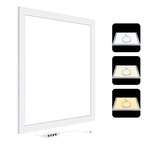 【新品】PULUZ 38cm LEDライトパネル 18W 1000LM 無段階調整 2800-6500K 3段階3色温度調整 アクリル素材 Type-c接続 シャドーレスライトパッド 珠宝や化粧品商業用撮影に最適 撮影セット (38*38*1 96207916